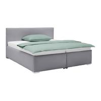 Čalúnená posteľ LESIA 180x200cm, poťah tmavosivá - biela/chrómová, Konventionell, kompozitné drevo/textil (180/200cm)