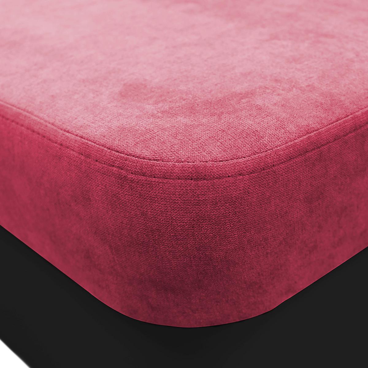 Ecksofa Mit  Bettkasten Doris Rücken Echt Rot/schwarz - Silberfarben/Rot, Design, Textil (196/255cm) - MID.YOU