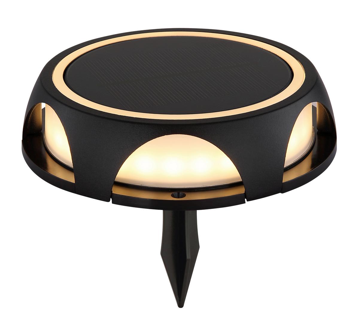 Solarleuchte 3000k, 10-60lm - Opal/Schwarz, Design, Kunststoff/Metall (14/3,6cm) - Globo