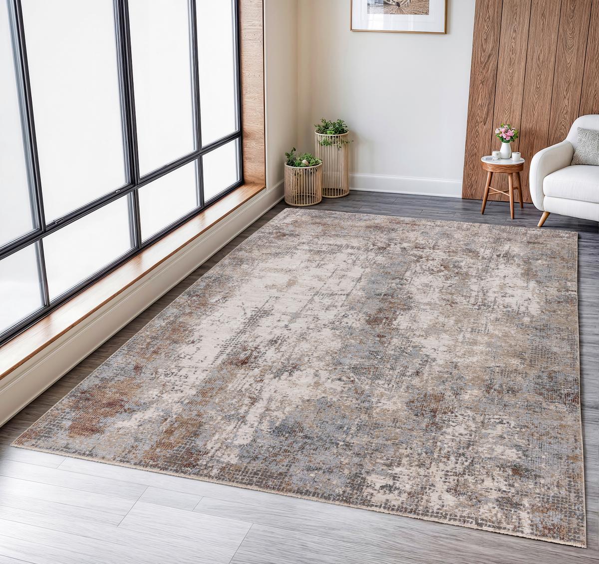 WEBTEPPICH 100% Polyester - Creme/Hellgrau, ROMANTIK / LANDHAUS, Textil (80/150cm) - James Wood