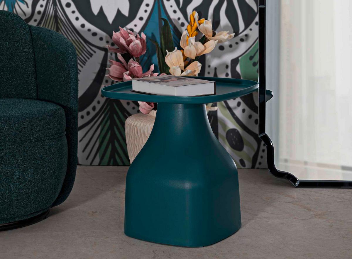 Couchtisch Gea Table Blau B: 48 Cm - Blau, Basics, Kunststoff (48/50/48cm)