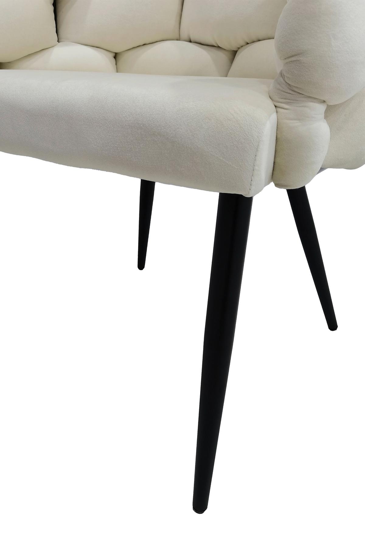 Sada stoličiek s podrúčkami 2ks/sada - čierna/krémová, Modern, kov/textil (65/79/61cm) - MID.YOU