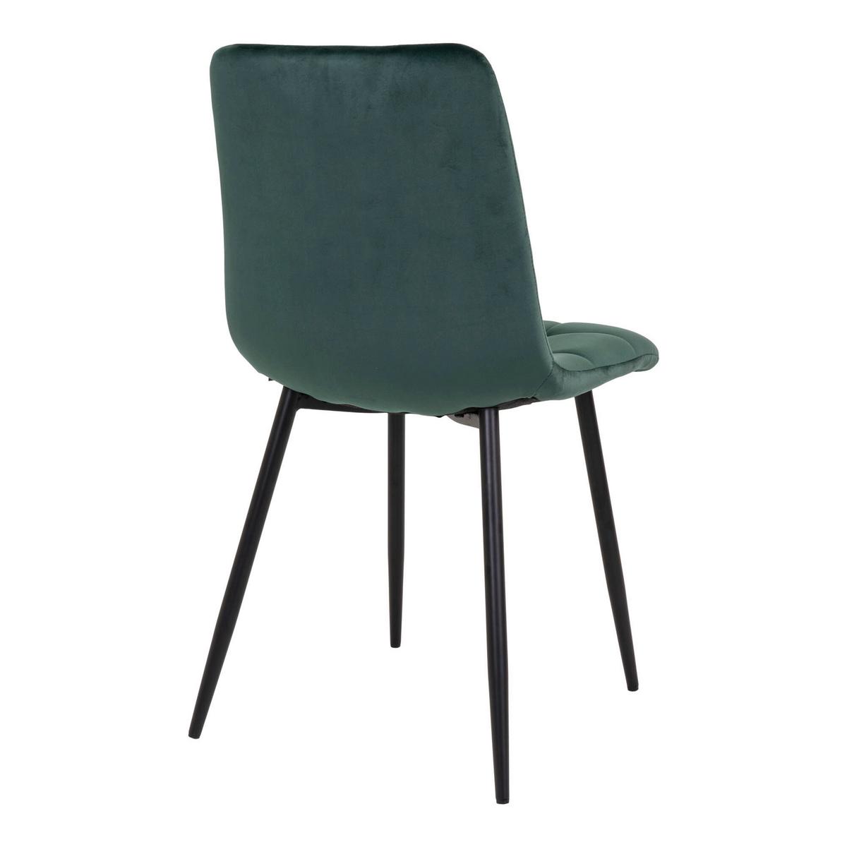 Stuhl-Set Middelfart Dunkelgrün B: 44 cm - Dunkelgrün/Schwarz, MODERN, Textil/Metall (44/86/55cm) - MID.YOU