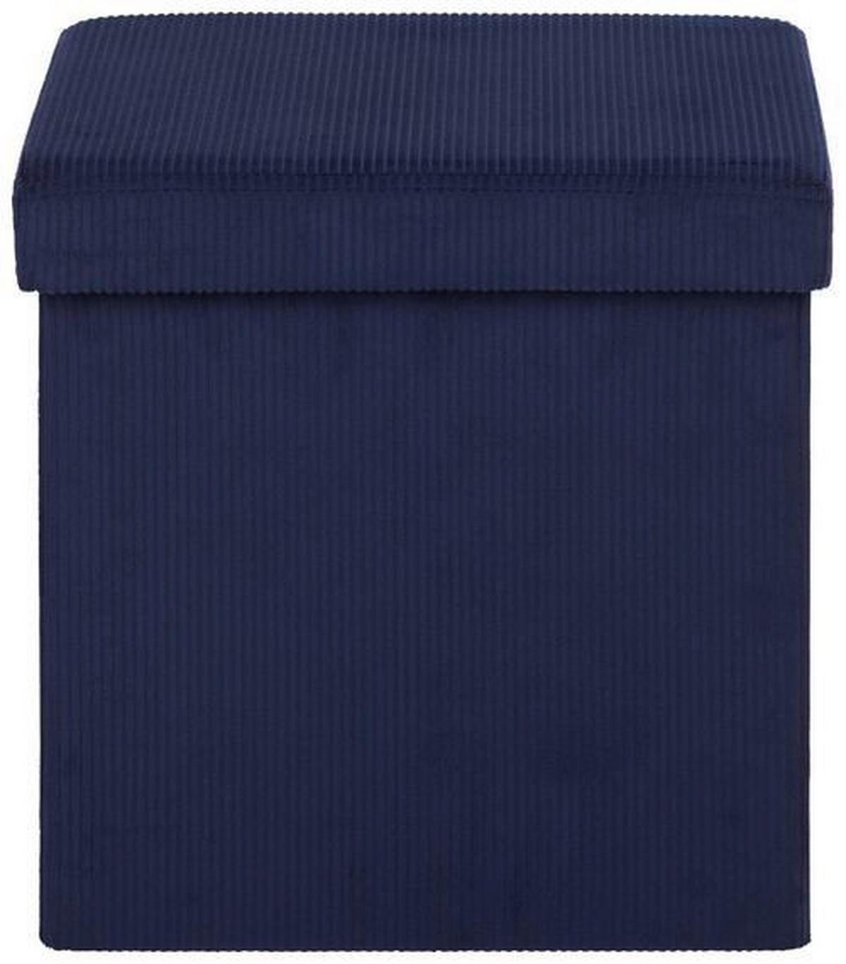 SEDACÍ BOX CORD - tmavě modrá, textil (38/38/38cm) - Mömax