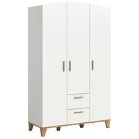 Drehtürenschrank Stella Eiche Dekor/Weiß B: 122cm - Weiß/Eiche Artisan, ROMANTIK / LANDHAUS, Holzwerkstoff (122/198/51cm) - Livetastic