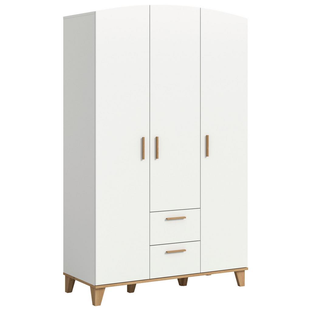 Drehtürenschrank Stella Eiche Dekor/Weiß B: 122cm