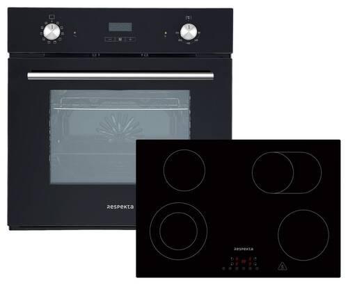 Einbauherd-Set B: 59,5 cm Elektro-Glaskeramik/ Autark - Schwarz, Trend, Glas/Metall (59,5/64/55cm) - Respekta