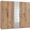 Drehtürenschrank Mit Spiegel B: 250 cm Level, Eiche Dekor - Eichefarben, MODERN, Holzwerkstoff (250/216/58cm) - MID.YOU