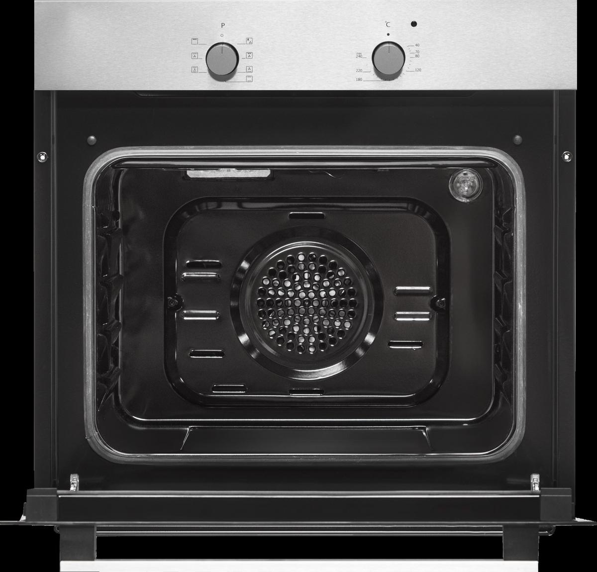 Einbau-Backofen B: 59,5 cm Schwarz/Edelstahlfarben - Edelstahlfarben/Schwarz, Trend, Glas/Metall (59,5/59,5/56,5cm) - Respekta