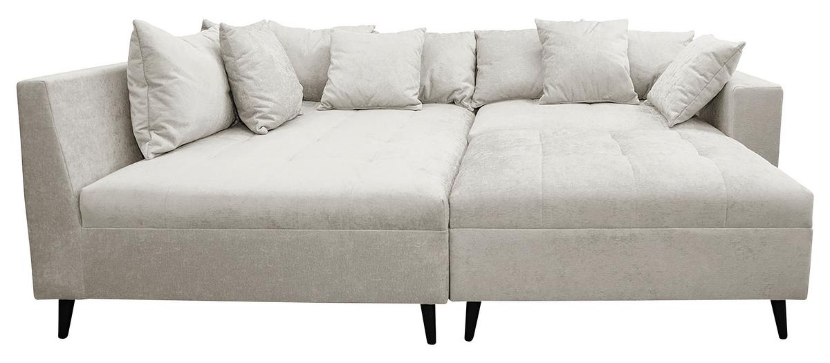 Ecksofa Pruno, Hellgrau S: 174x247 Cm - Hellgrau/Schwarz, Design, Textil (174/247cm) - MID.YOU