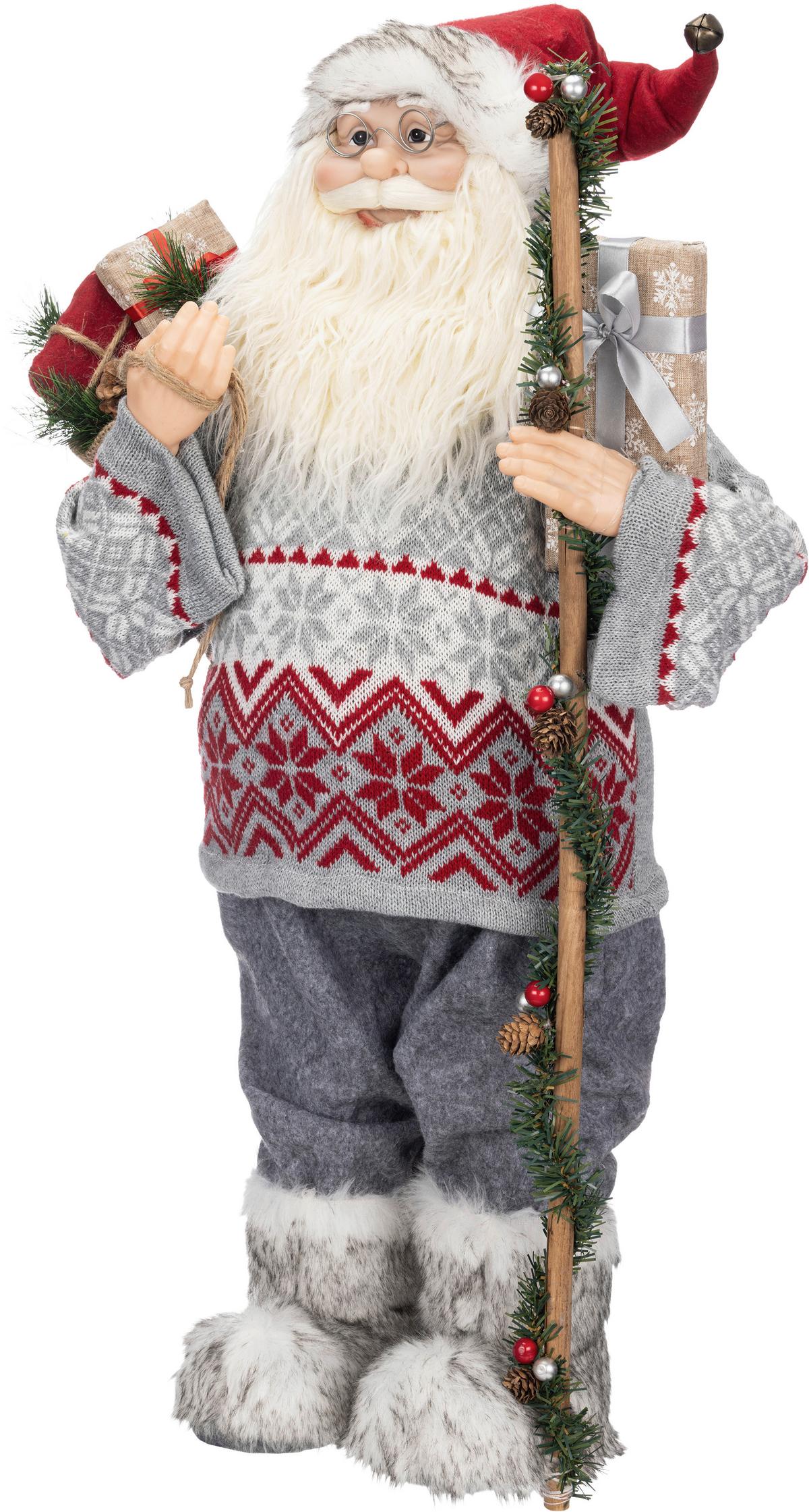 WEIHNACHTSMANN Nikolaus - Rot/Weiß, KONVENTIONELL, Naturmaterialien/Holz (38/27/80cm) - Luca Bessoni