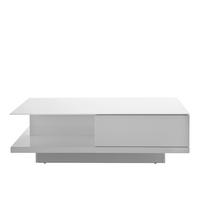 COUCHTISCH Weiß Hochglanz L: 120 cm - Weiß Hochglanz/Weiß, Design, Glas/Holzwerkstoff (120/60/36cm) - Livetastic