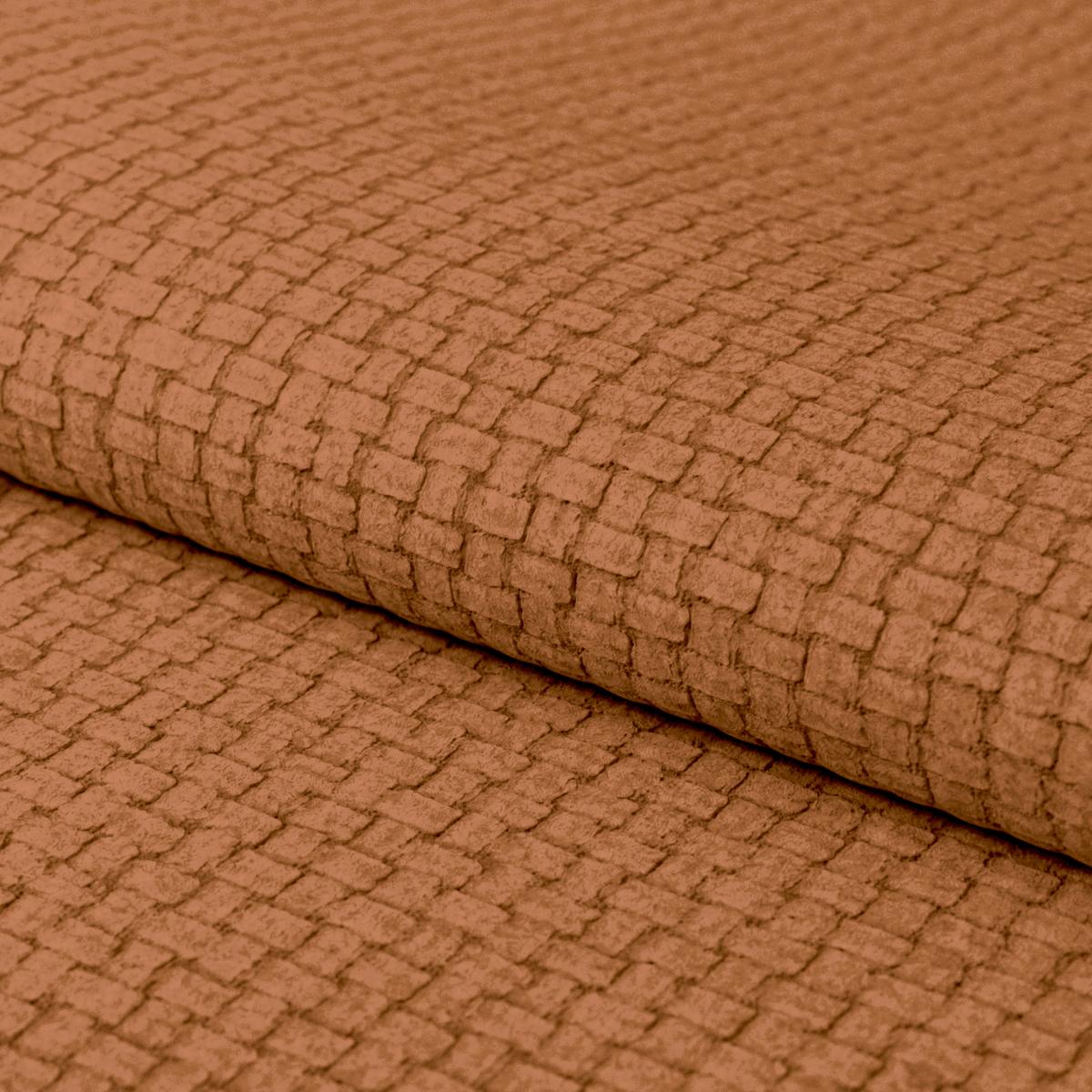 Ecksofa mit Bettfunktion Malaga New Chenille Terracotta - Terracotta/Schwarz, KONVENTIONELL, Textil (203/286cm) - Ondega