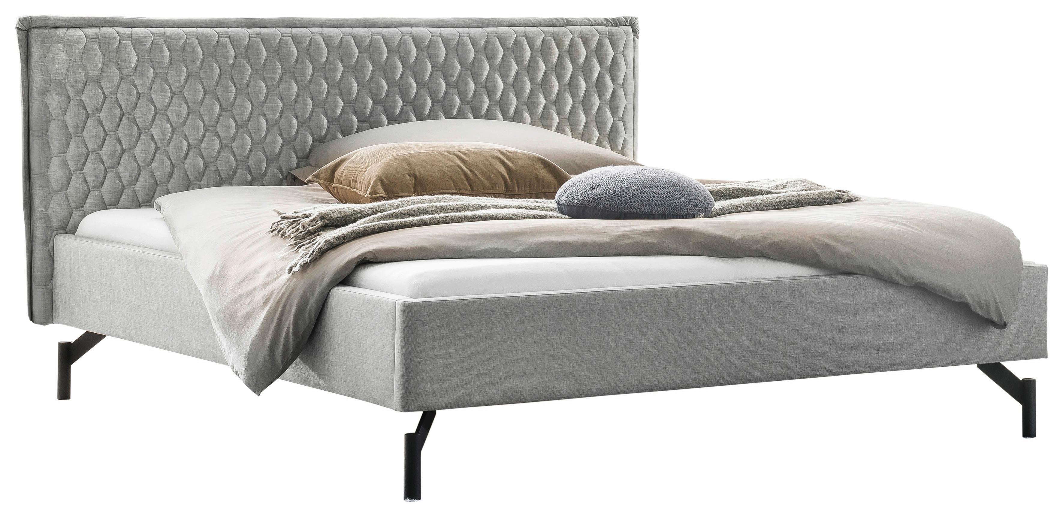 Polsterbett Nardo Mit Gepolstertem Kopfteil 160x200 - Anthrazit/Grau, MODERN, Textil (160/200cm) - Hasena