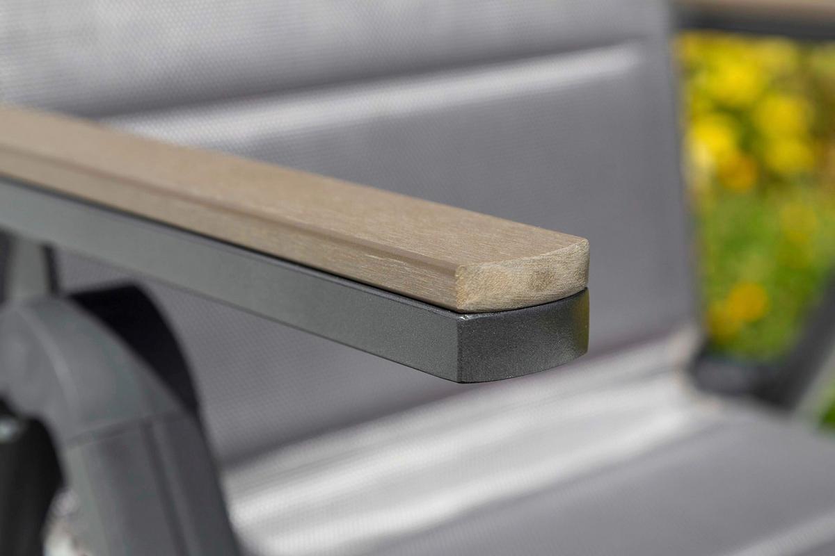 Gartentischgruppe Trivero 7 -Teilig. Braun/Graphitfarben - Graphitfarben/Braun, KONVENTIONELL, Glas/Kunststoff - Gardenson