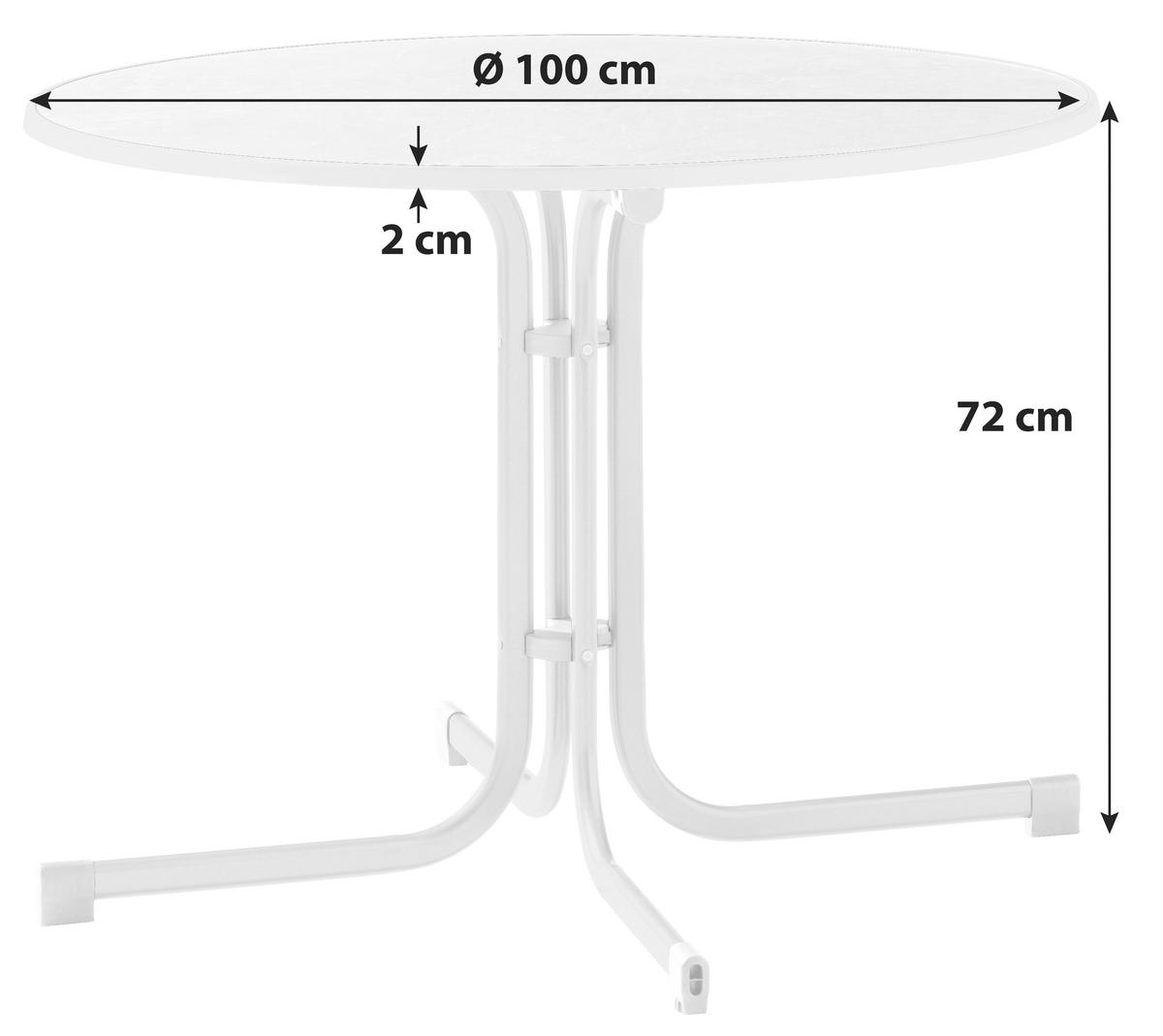 Gartentisch Klappbar Stahl L: 100cm - Grau, MODERN, Holzwerkstoff/Metall (100/72cm) - Sieger