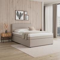 Boxspringová postel MARCO 140x200, šedohnědá - černá/šedohnědá, Moderní, dřevo/textil (140/200cm) - Bessagi Home