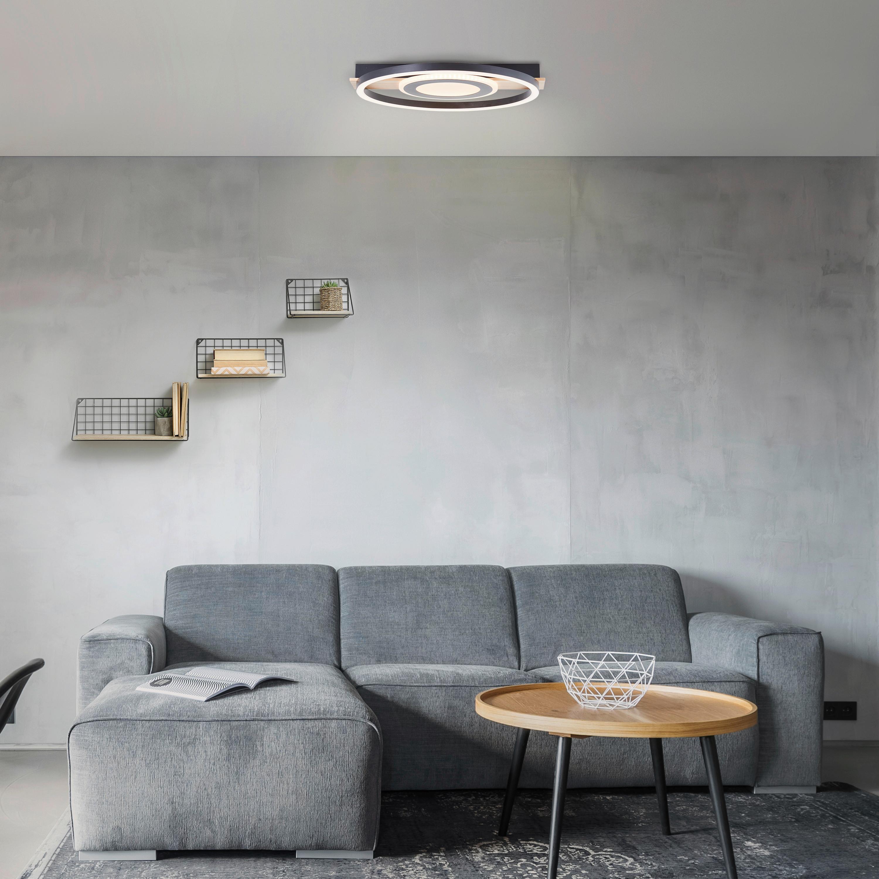 LED-Deckenleuchte G99927a76 Maureen - Hellbraun/Schwarz, Design, Holz/Kunststoff (5/39/37cm) - Brilliant