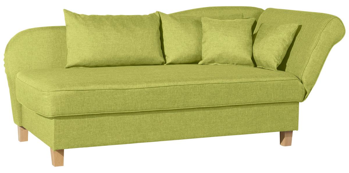 Recamiere Selma Hellgrün Re. Mit Bettkasten+schlaffunktion - Buchefarben/Hellgrün, Design, Textil (190/88/82cm) - Max Winzer