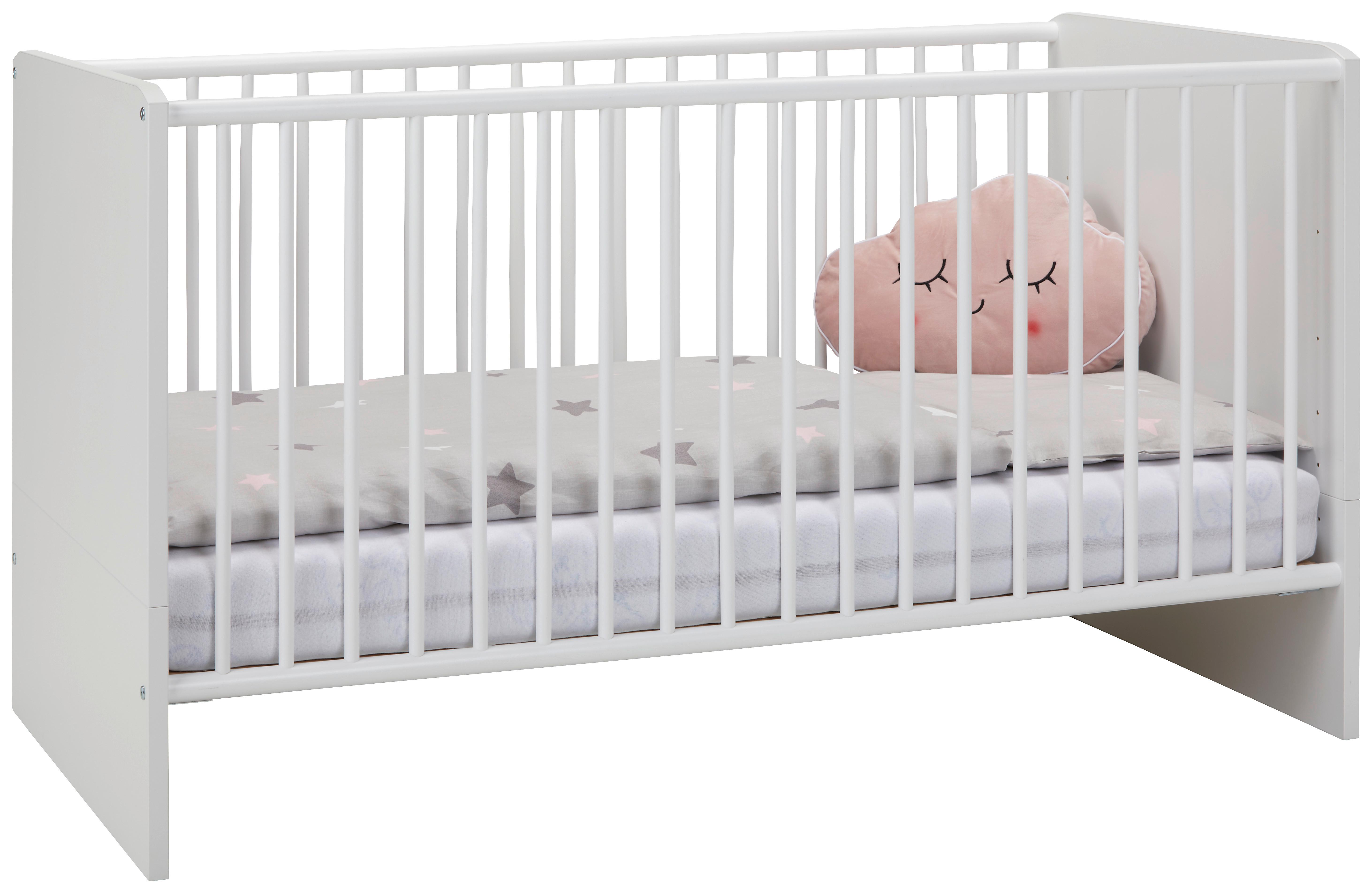 POSTÝLKA S PŘÍČKAMI WHITE - bílá, kompozitní dřevo (70/140cm)