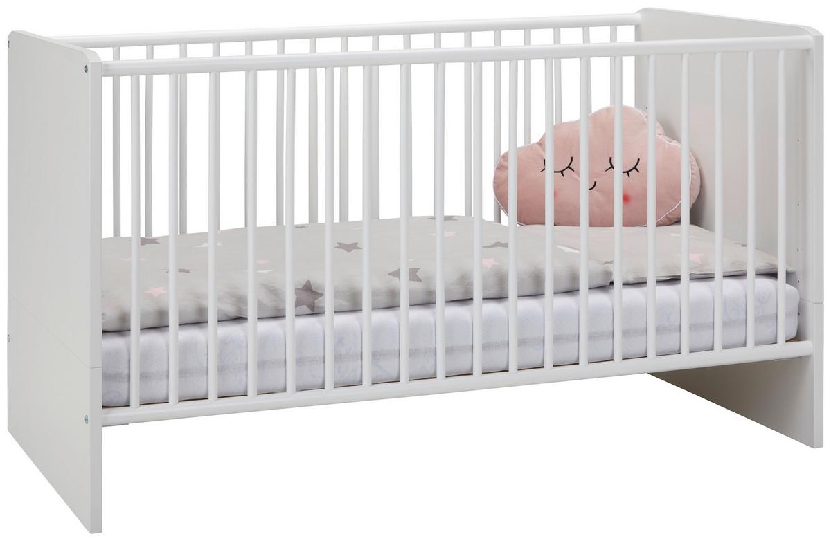 POSTÝLKA S PŘÍČKAMI WHITE - bílá, kompozitní dřevo (70/140cm)