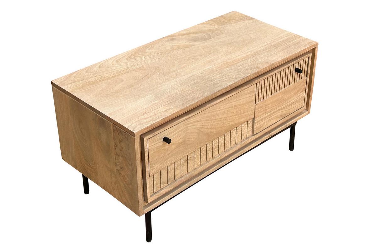 SCHUHSCHRANK Naturfarben/Schwarz B: 85cm - Schwarz/Naturfarben, Design, Holz/Metall (85/45/40cm) - MID.YOU