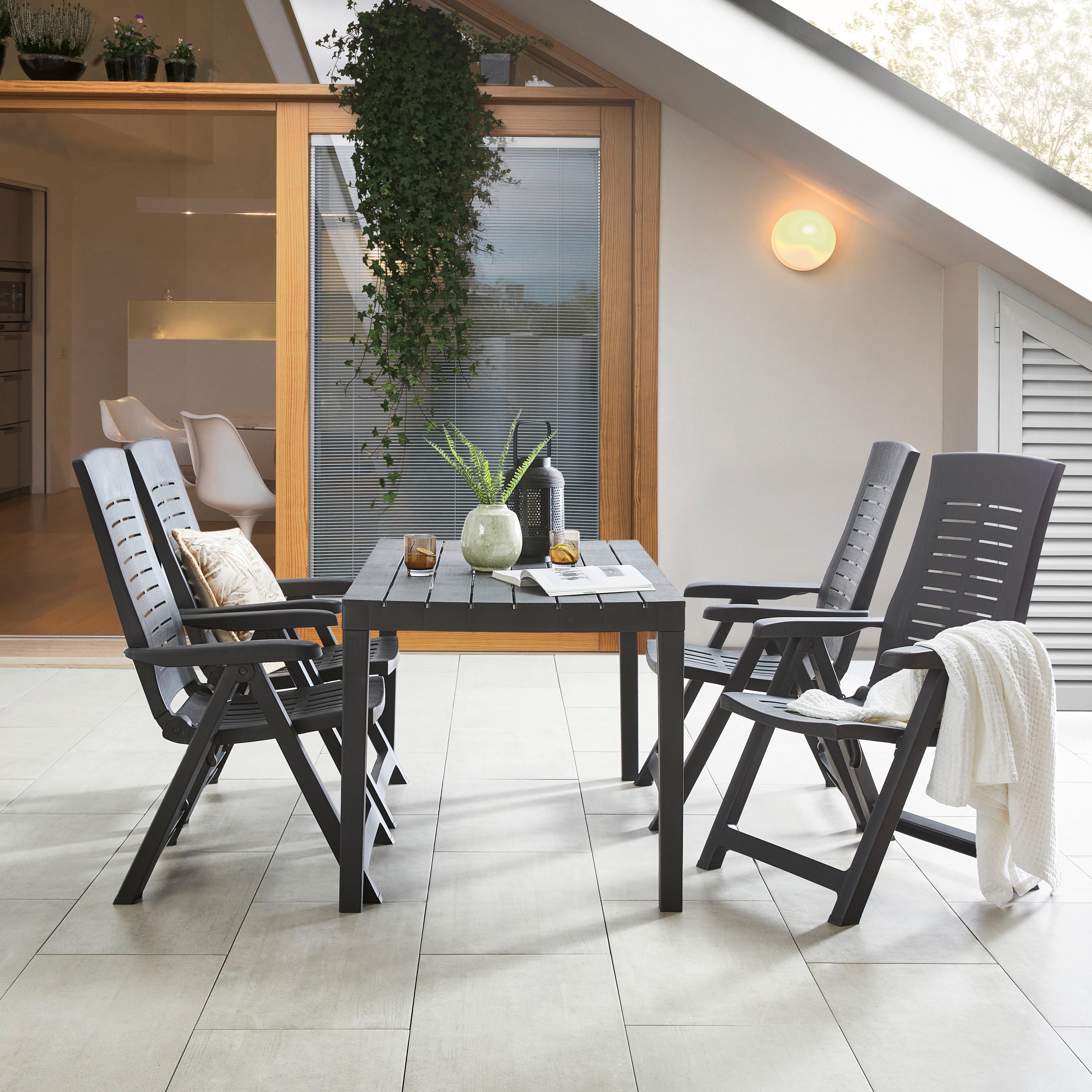Gartentisch Kunststoff L 138 Cm - Anthrazit, MODERN, Kunststoff (138/72/78cm) - Ambia Garden