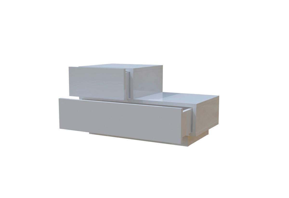 Nachttisch Kayra Weiß B: 70cm - Weiß, Design, Holzwerkstoff (70/39/30cm) - Livetastic