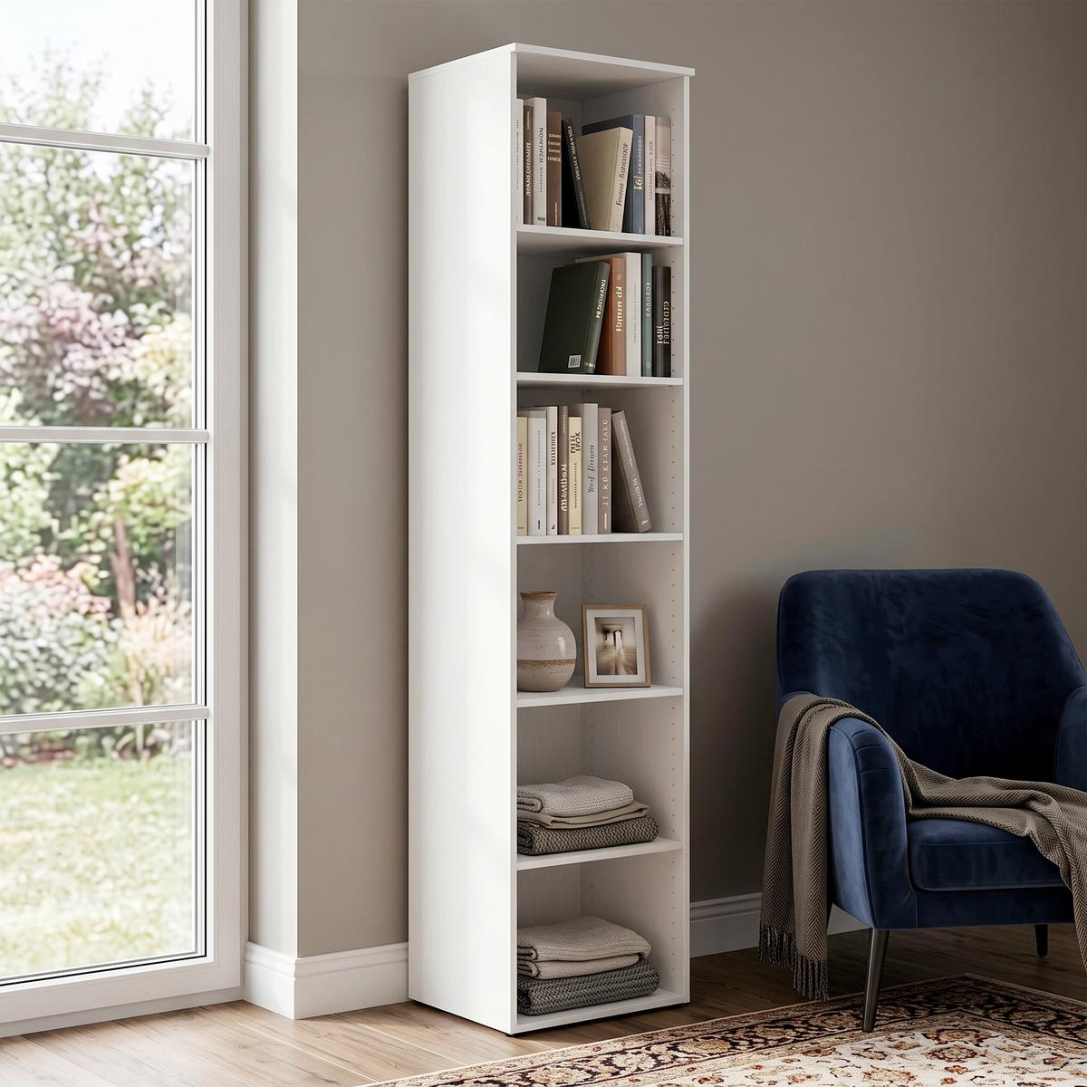 Regal Multi Cabinet 45 cm Weiß - Anthrazit/Weiß, MODERN, Holzwerkstoff (45/195/40cm)
