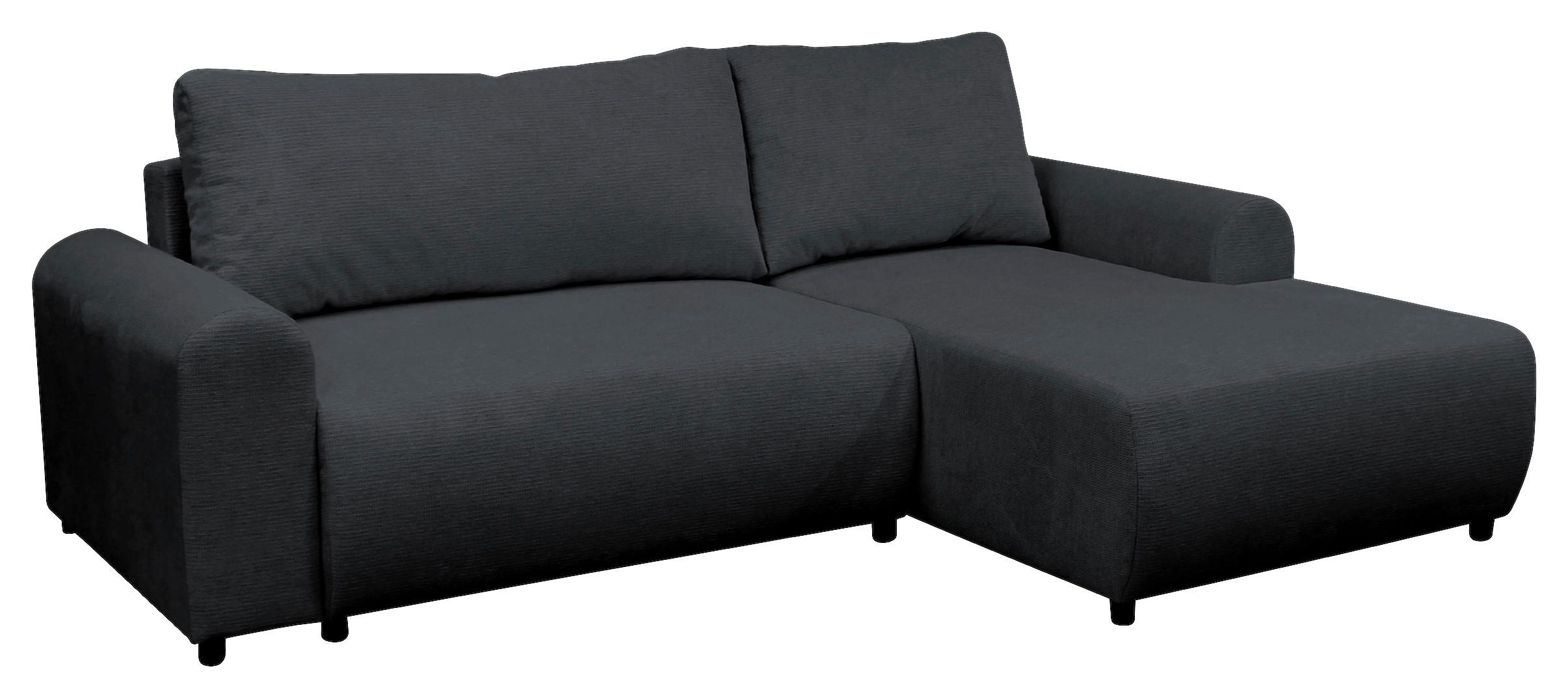 Ecksofa Velo Schwarz S: 250x160 cm - Schwarz, Design, Textil (250/160cm) - MID.YOU