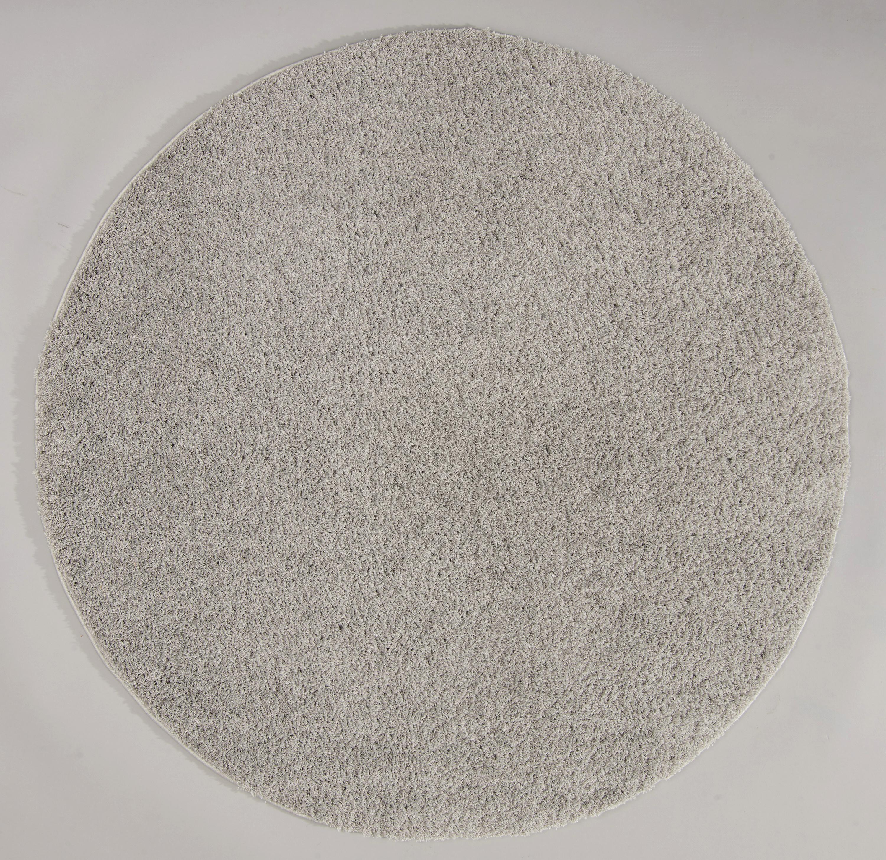 Hochflorteppich Nobel Micro 140 Rund - Silberfarben, MODERN, Textil (140cm)