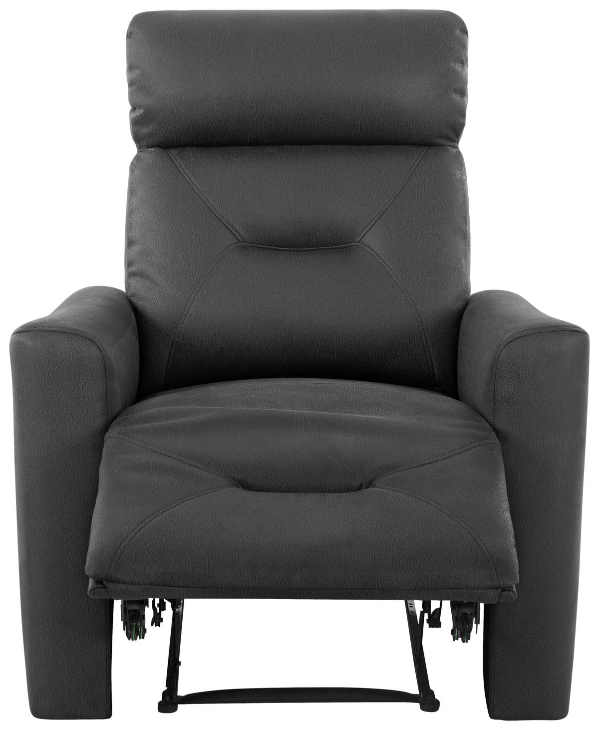 Relaxačné kreslo AURELI, čierna - čierna/sivá, Basics, kov/drevo (82/102,5/92,5cm) - Livetastic