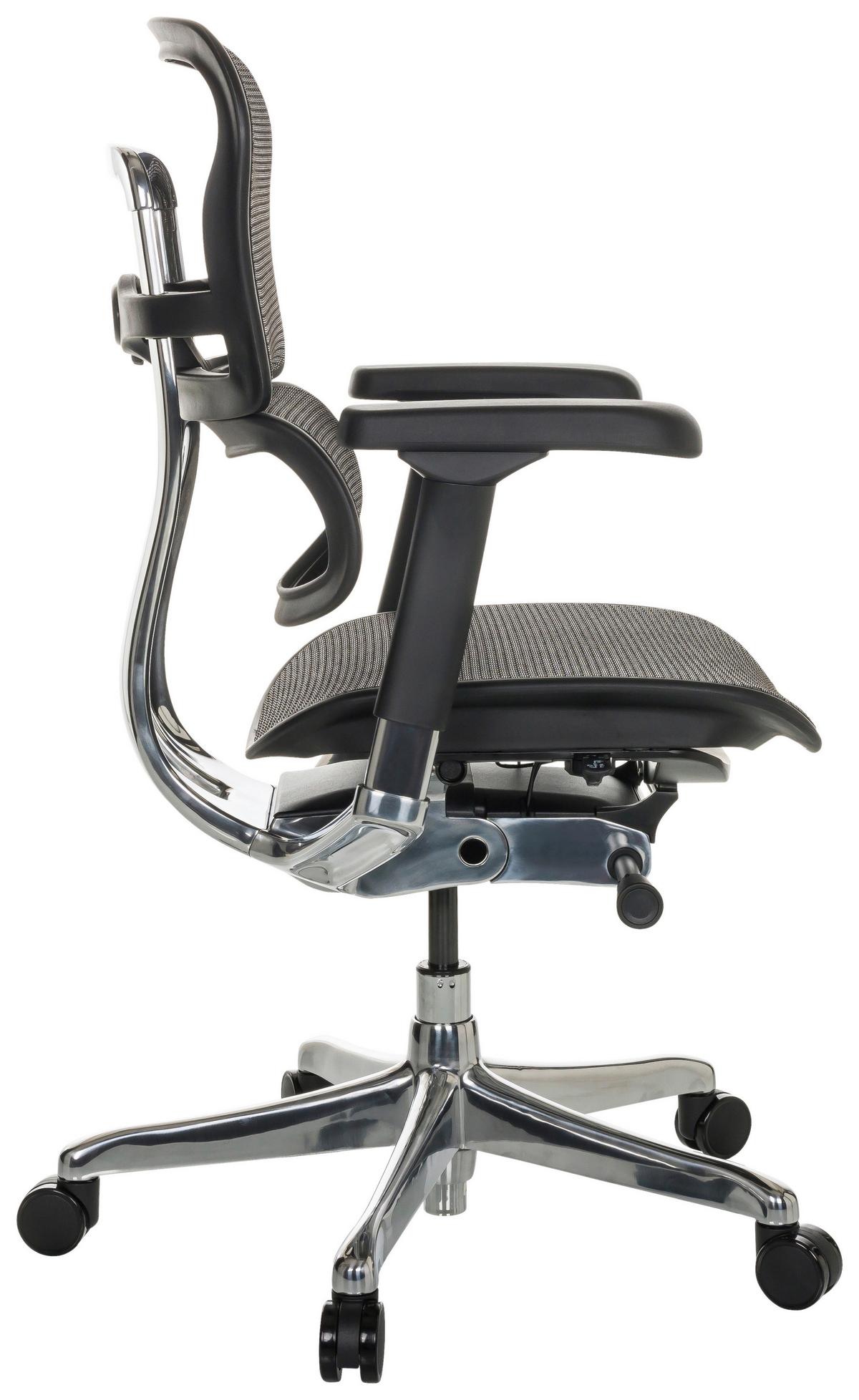 Drehstuhl Ergohuman Base I - Silberfarben/Schwarz, Basics, Kunststoff/Textil (69/107-122/64cm) - MID.YOU