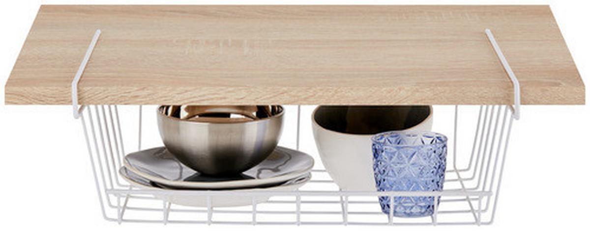 Regaleinhängekorb Caruso Metall Weiß 40x14x27 cm - Weiß, Basics, Metall (40/14/27cm)