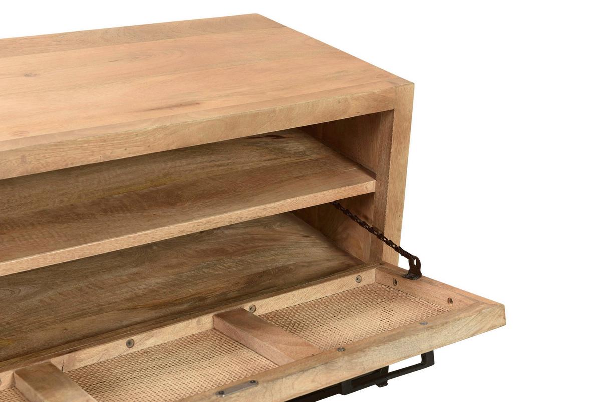 SCHUHSCHRANK Naturfarben/Schwarz B: 84,5cm - Schwarz/Naturfarben, Design, Holz/Metall (84,5/48/40cm) - MID.YOU