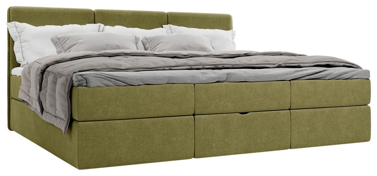 Familienbett Domino Combo Mit 3 Bettkasten, Grün 240x200 Cm - Schwarz/Grün, MODERN, Holz/Holzwerkstoff (240/200cm) - MID.YOU