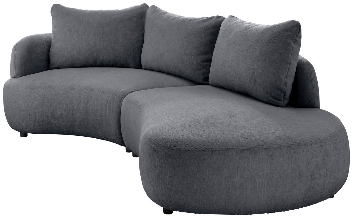 Ecksofa Doppo, Anthrazit S: 139x250 cm - Anthrazit/Schwarz, MODERN, Textil (139/250cm) - Livetastic