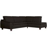 Ecksofa Aaron Dunkelbraun Flachgewebe - Dunkelbraun/Nussbaumfarben, Design, Textil (247/187cm) - Max Winzer