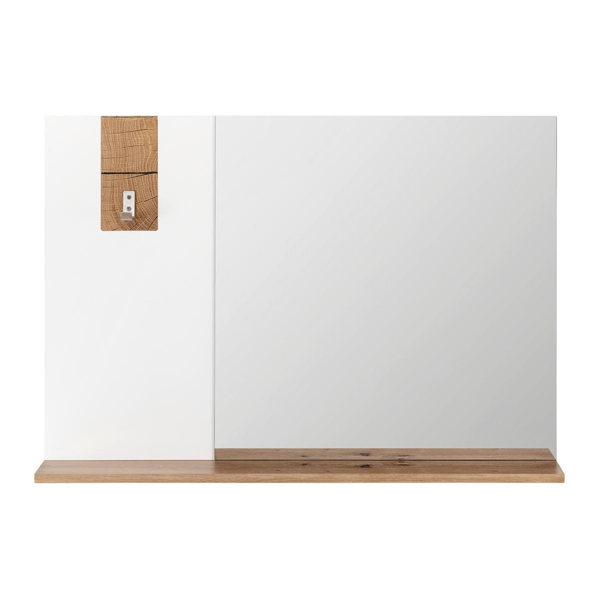 Zrcadlo CARA - bílá/barvy dubu, Moderní, sklo (90/62/15cm) - Bessagi Home