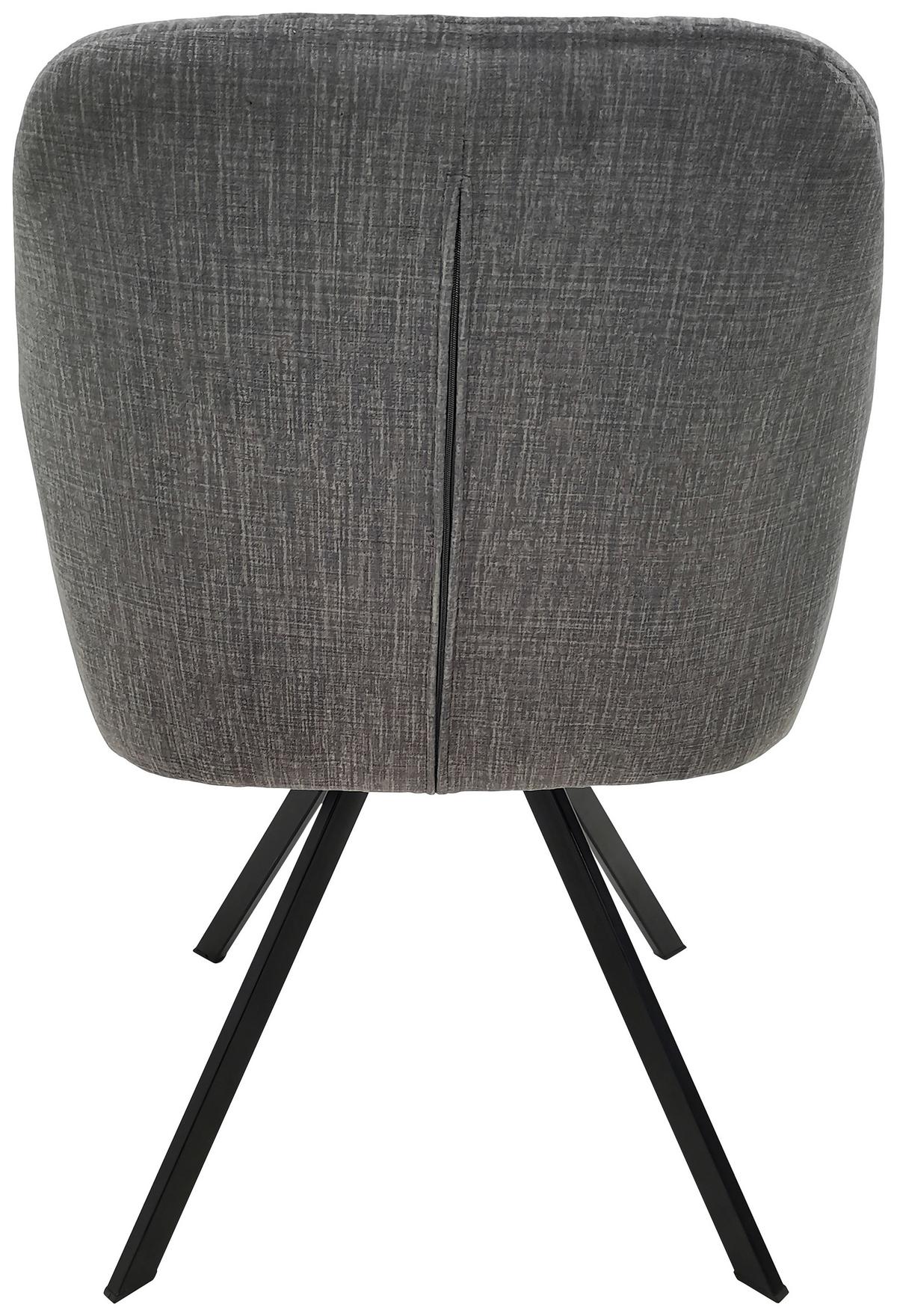 SADA STOLIČIEK S PODRÚČKAMI GEORGIA - čierna/tmavosivá, Modern, kov/textil (57/85/62cm) - MID.YOU