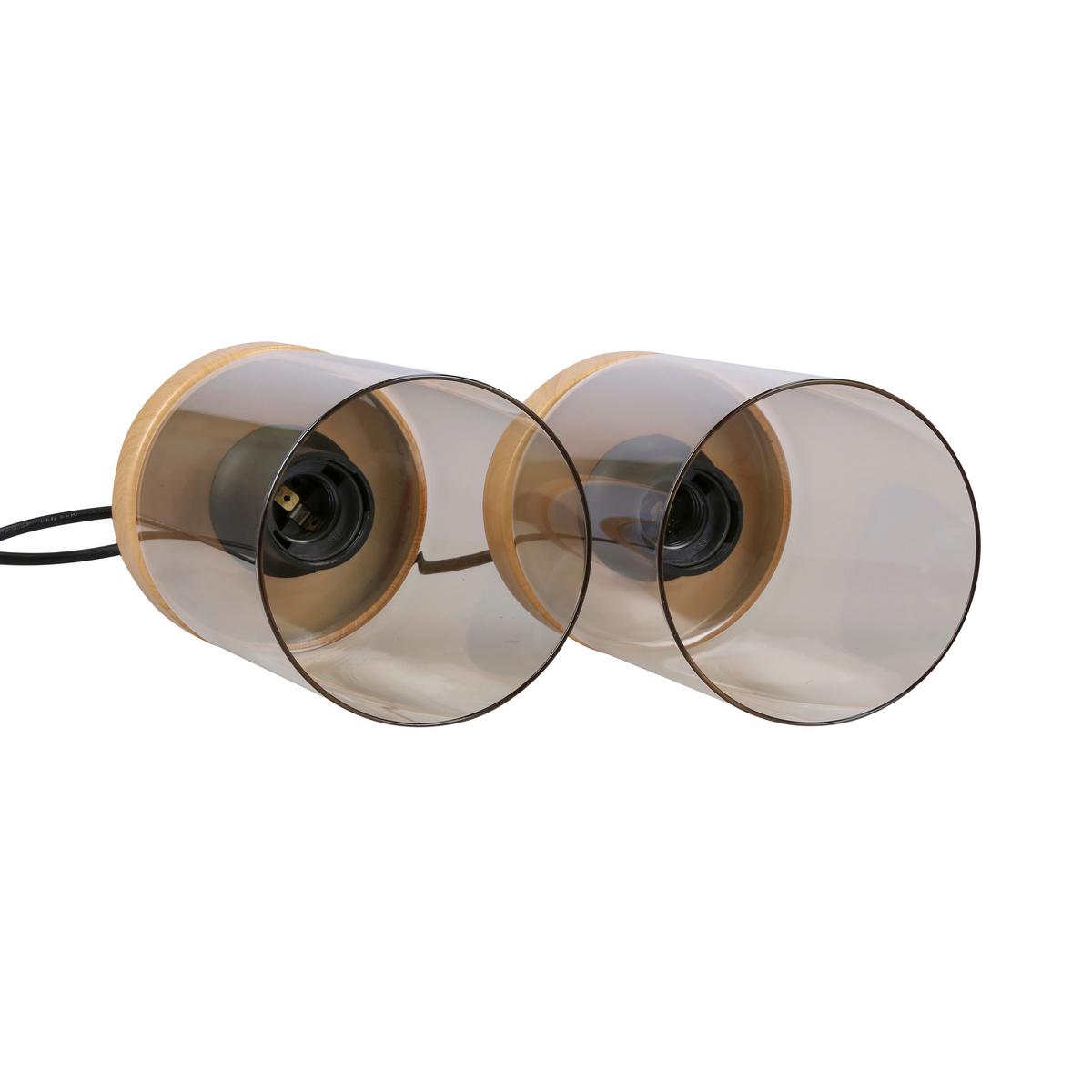 Pendelleuchte 32-21991 Wels - Eichefarben/Schwarz, Natur, Glas/Metall (37/12/100cm)
