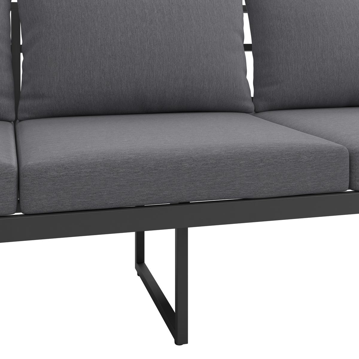 Loungegarnitur Acapulco - Weiß/Grau, MODERN, Holz/Textil (199/69/73cm) - Beldano