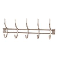 LIŠTA S HÁČKY PIPPO - barvy nerez oceli, Moderní, kov (38/14/8cm)