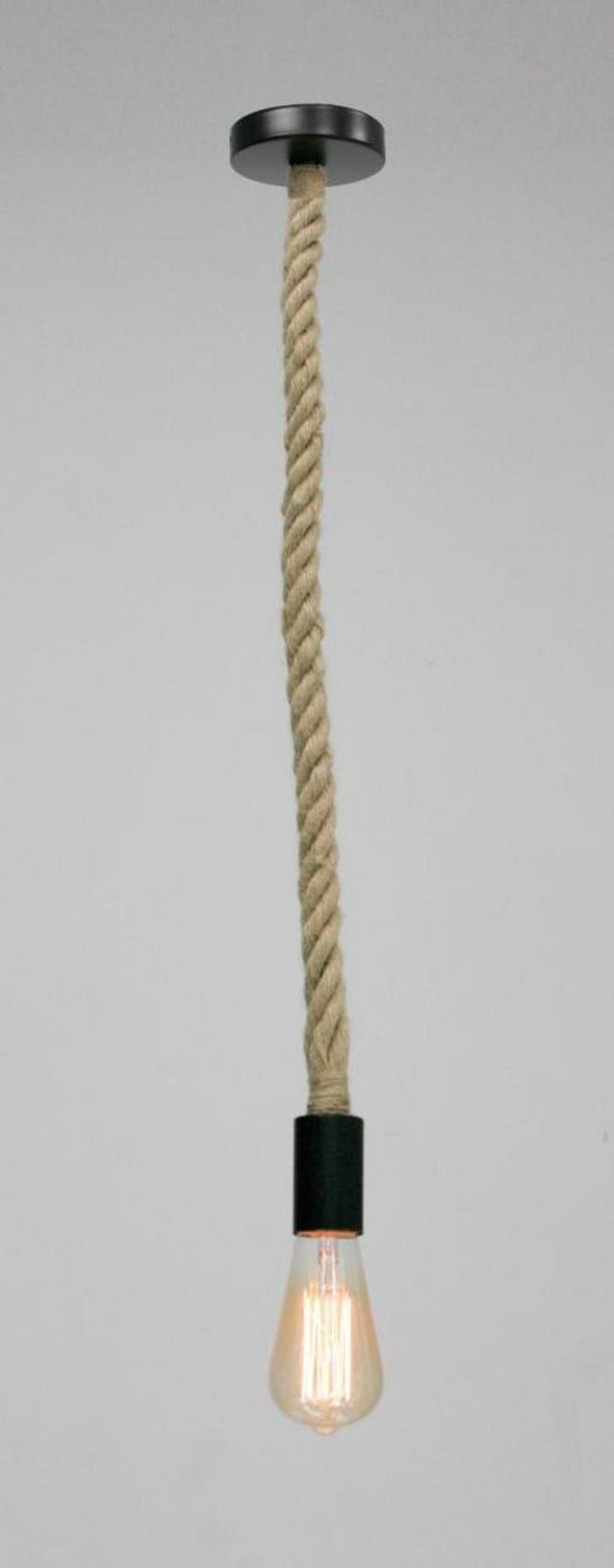 Hängeleuchte 69029h - Schwarz/Braun, Natur, Naturmaterialien/Metall (6/166cm) - Globo
