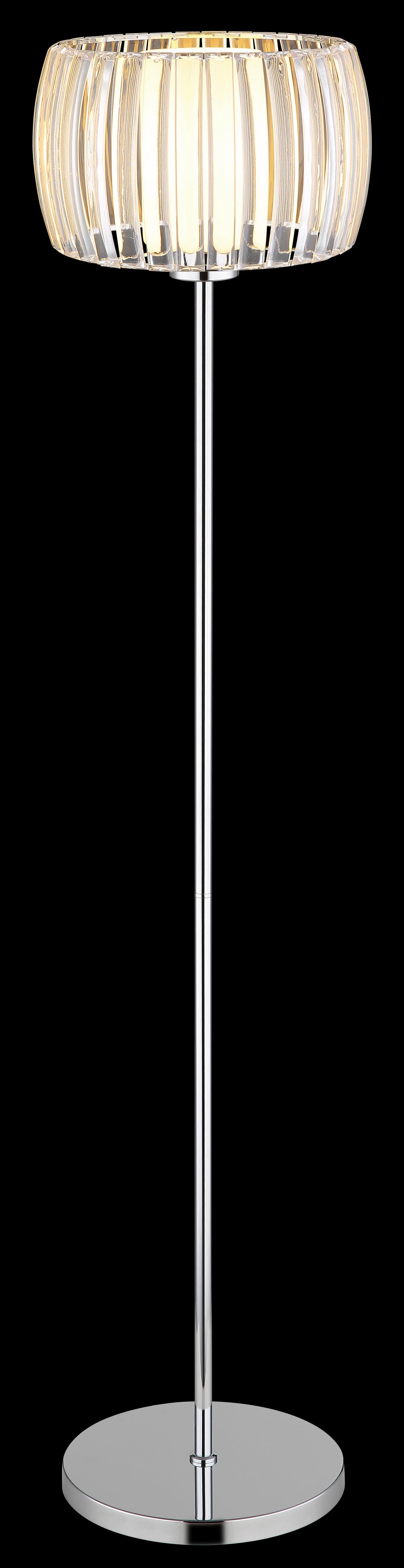 Stehleuchte Fußschalter - Klar/Opal, Design, Glas/Kunststoff (32,5/150cm) - Globo