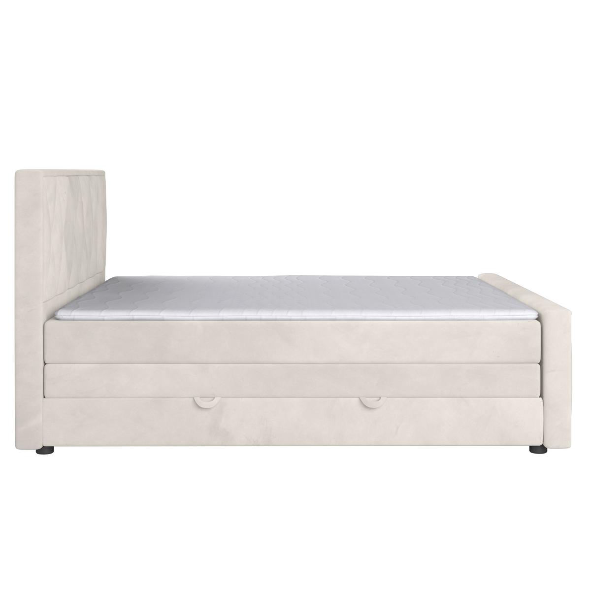 Boxspringbett mit Bettkasten Porto 180x200 cm Weiß - Schwarz/Weiß, MODERN, Karton/Holzwerkstoff (180/200cm) - MID.YOU