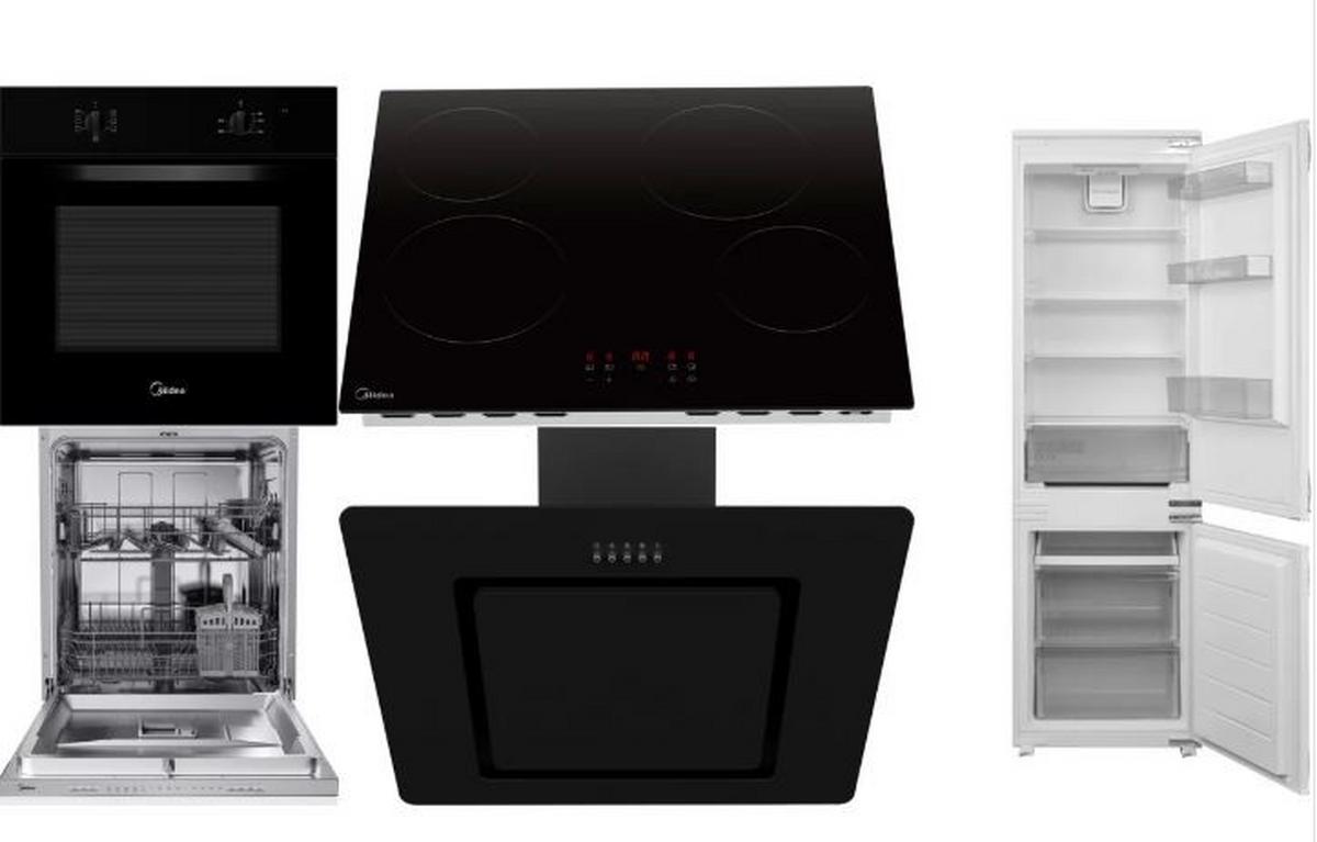 Elektrogeräteset Powerset1 - Schwarz/Weiß, Basics, Glas/Kunststoff - Midea