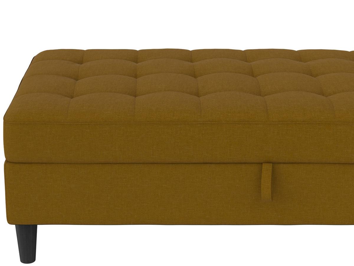 Hocker Palermo Currygelb, mit Stauraum - Currygelb/Schwarz, Basics, Textil (130/43/69cm) - Livetastic