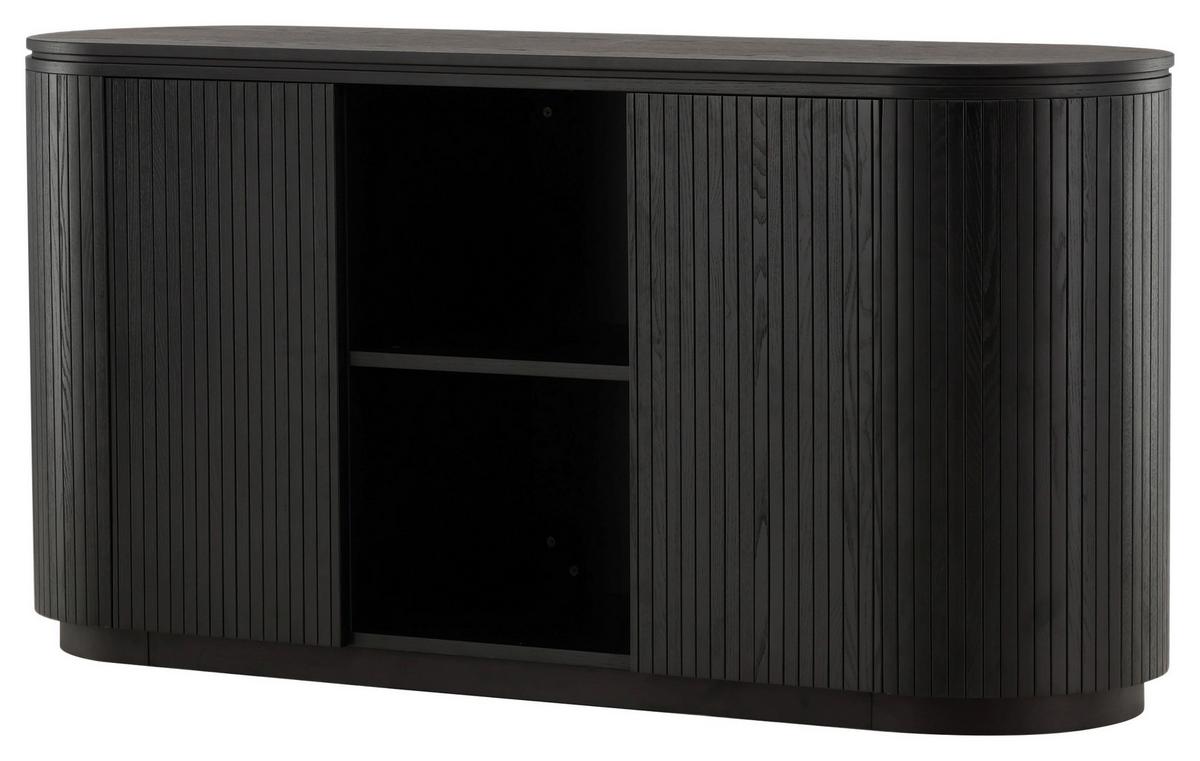 Sideboard Fjällbacka - Schwarz, Design, Holz (160/80/48cm) - Livetastic