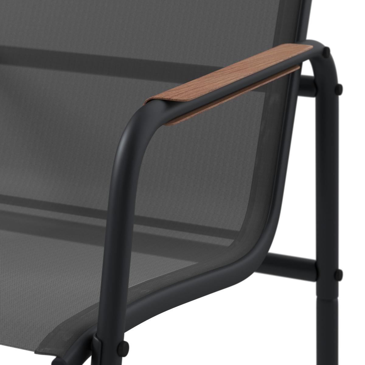 Gartenmöbel Set 7-Tlg. Genua aus Metall/Kunststoff/Textil - Dunkelgrau/Naturfarben, MODERN, Kunststoff/Textil (53/160/82/75/59,5/90cm) - Beldano